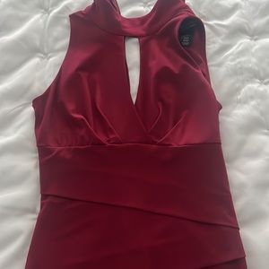 Red halter neck whbm dress